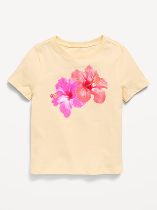 Camiseta gráfica de manga corta para niñas pequeñas.