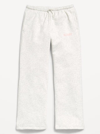 High-Waisted Logo Graphic Wide-Leg Sweatpants for Girls.