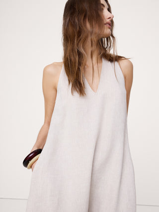 Vestido Largo Cuello Halter de Lino