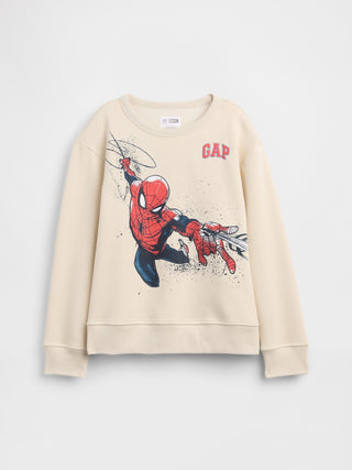 GapKids Marvel Spider-Man Sudadera relajada con cuello redondo.