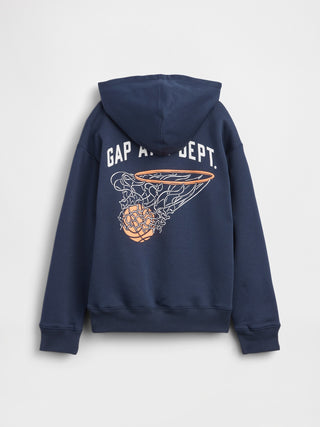 Sudadera con capucha y estampado relajado para niños.