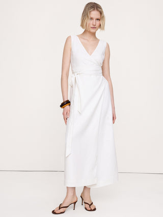 Linen Crossback Maxi Dress.