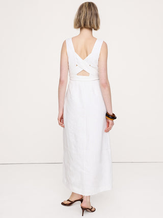 Linen Crossback Maxi Dress.