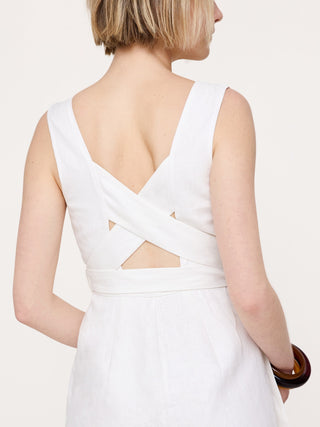 Linen Crossback Maxi Dress.