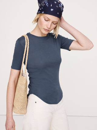 Camiseta Airy de algodón con mangas al codo.
