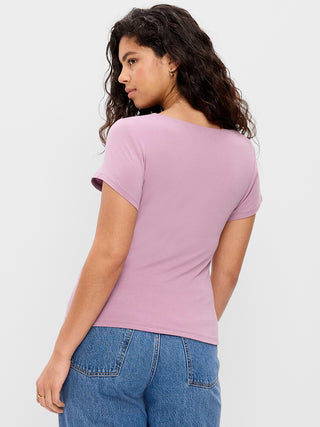 Square Neck Short Sleeve T-Shirt