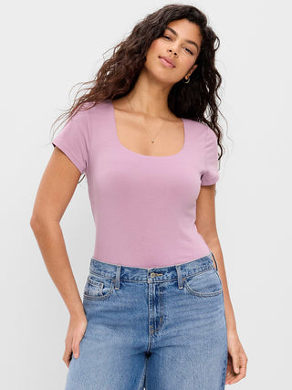 Square Neck Short Sleeve T-Shirt