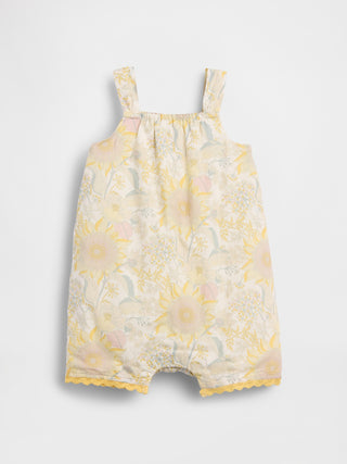 Body corto sin mangas con estampado floral para bebé.