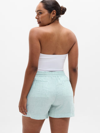 Linen Elastic Waist Shorts