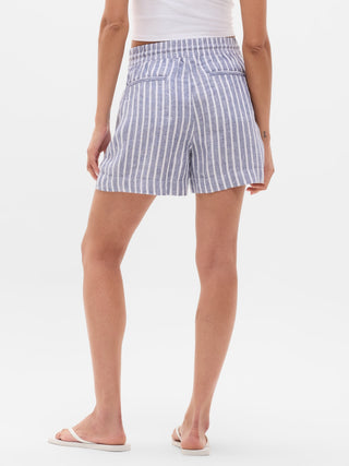 Short con Cintura Elástica de Lino