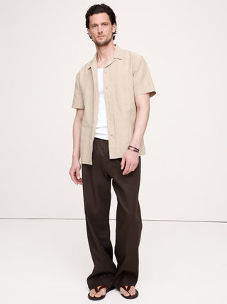 Standard-Fit Cotton-Linen Resort Shirt.