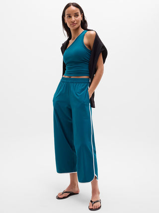 Pantalón Crop Talle Alto Detalle Raya