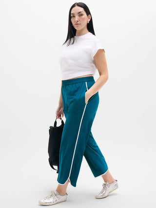 Pantalón Crop Talle Alto Detalle Raya