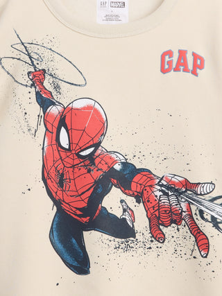 GapKids Marvel Spider-Man Sudadera relajada con cuello redondo.
