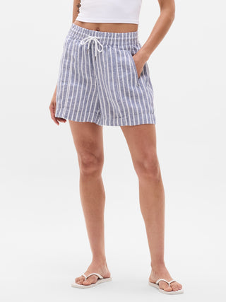 Short con Cintura Elástica de Lino