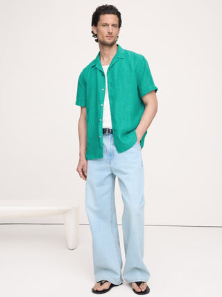 Standard-Fit Linen Resort Shirt.