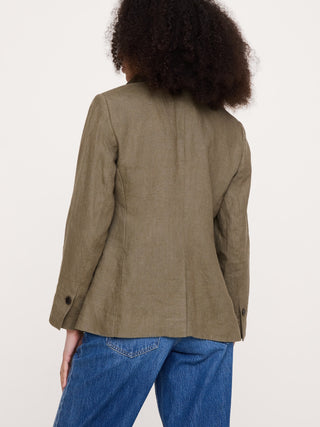 Blazer ajustado de lino.
