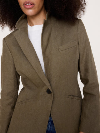 Blazer ajustado de lino.