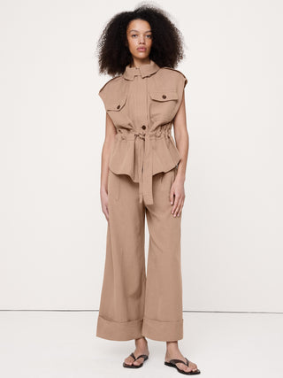 Chaleco utilitario TENCEL™ de algodón y lino.