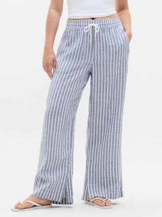 Pantalón Ancho Talle Alto de Lino