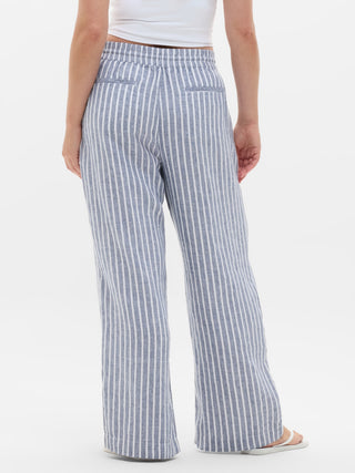 Pantalón Ancho Talle Alto de Lino