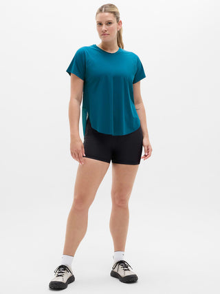 Sports T-shirt Round Neck Mesh Detail