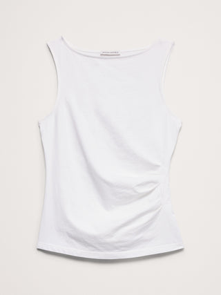 Camiseta sin mangas de algodón vintage con laterales fruncidos.