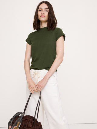 Camiseta Airy de algodón con cuello simulado.
