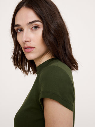 Camiseta Airy de algodón con cuello simulado.