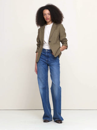 Blazer ajustado de lino.