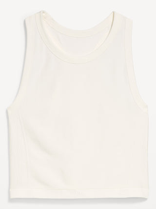 Top corto ajustado sin costuras con cuello alto.