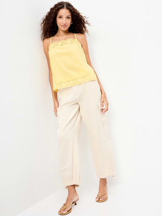 Camiseta de Tirantes con Detalle Bordado, Mujer
