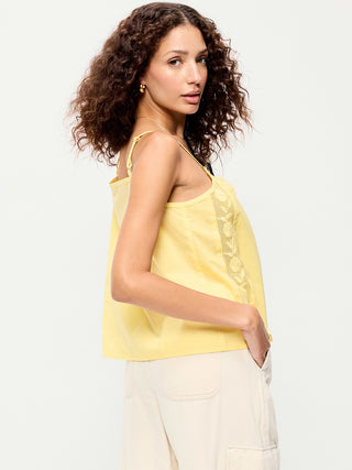 Camiseta de Tirantes con Detalle Bordado, Mujer