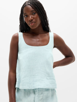 Camiseta con Escote Cuadrado de Lino