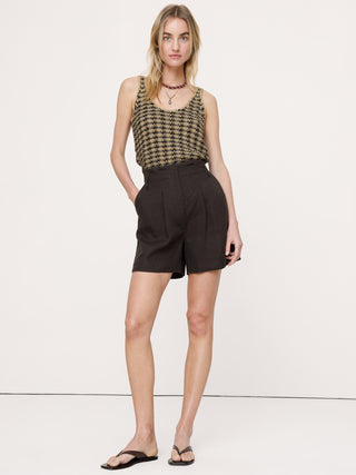 Túnica estilo suéter con cuello redondo de algodón costero.