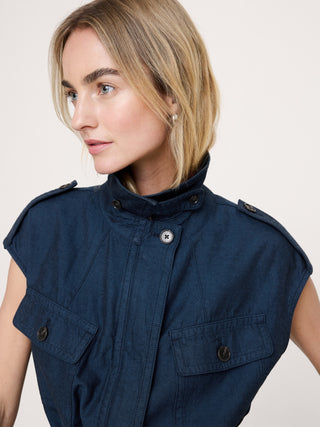 Chaleco utilitario TENCEL™ de algodón y lino.