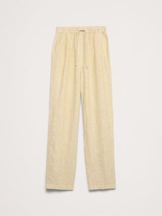 High-Waisted Straight-Leg Trousers with Elastic Waist
