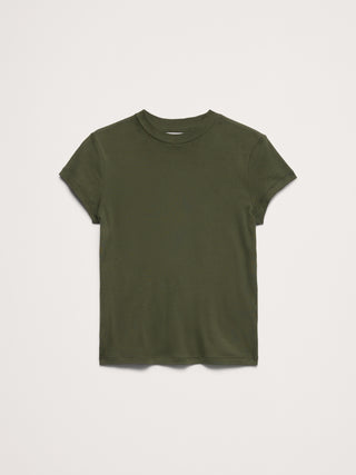Camiseta Airy de algodón con cuello simulado.