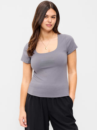 Square Neck Short Sleeve T-Shirt