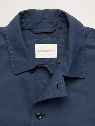 Chaqueta camisera italiana de lino y algodón.