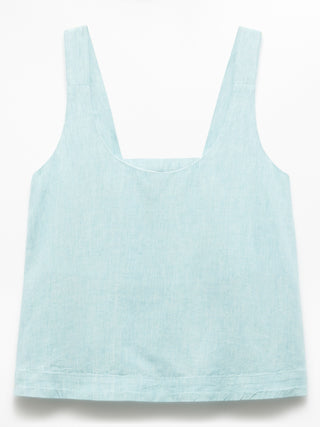 Camiseta con Escote Cuadrado de Lino