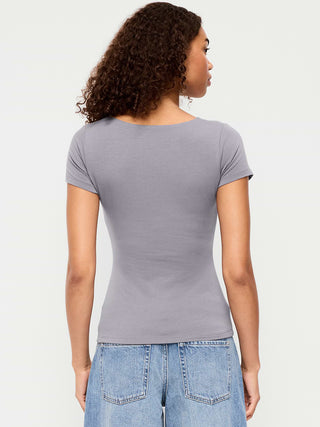 Square Neck Short Sleeve T-Shirt