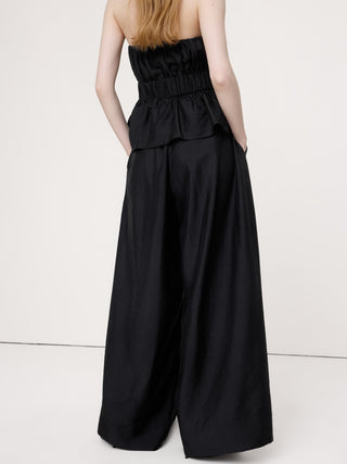 Pantalón palazzo de nailon TENCEL™ de pernera ancha y talle alto.
