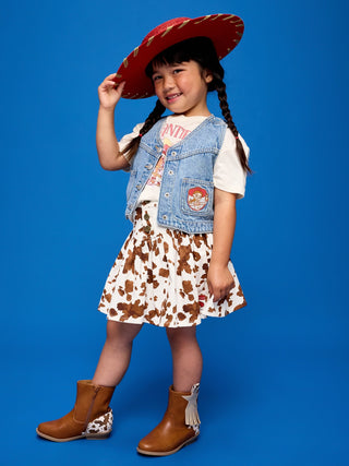 Falda vaquera estilo western de Toy Story de Old Navy x Pixar para niñas pequeñas.