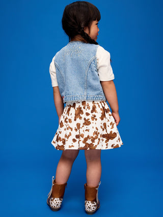 Falda vaquera estilo western de Toy Story de Old Navy x Pixar para niñas pequeñas.