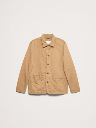 Chaqueta camisera italiana de lino y algodón.