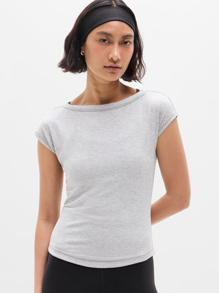 Perfect Rib Boatneck Tee.