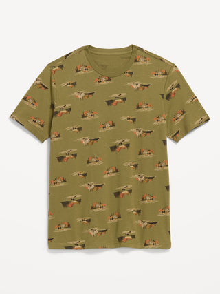 Camiseta Manga Corta de Algodón con Estampado