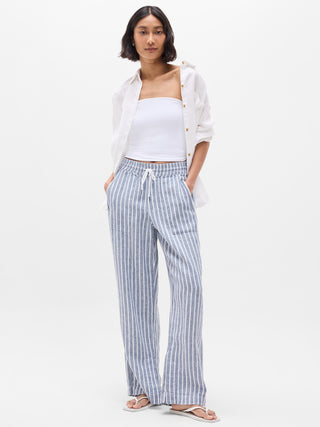 Pantalón Ancho Talle Alto de Lino