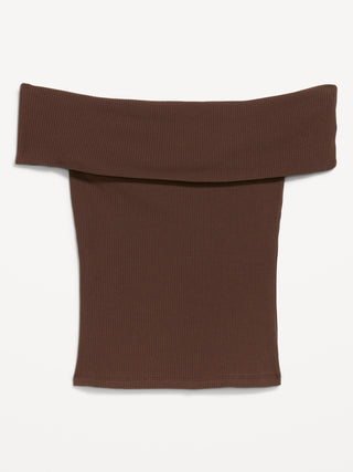 Off-The-Shoulder Fitted Top.